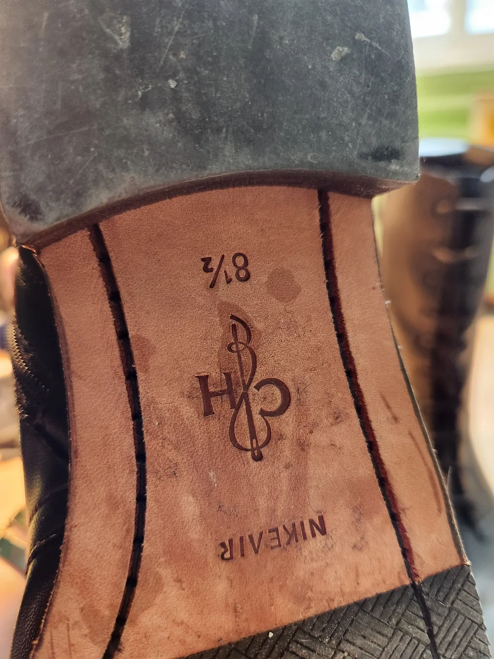 Cole Haan Black Lace-Up Leather Mid-Calf Boots - Picture 5 of 10